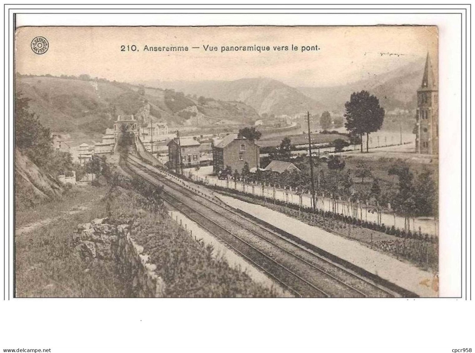 BELGIQUE.ANSEREMME.VUE PANORAMIQUE VER LE PONT.STATION. - Dinant