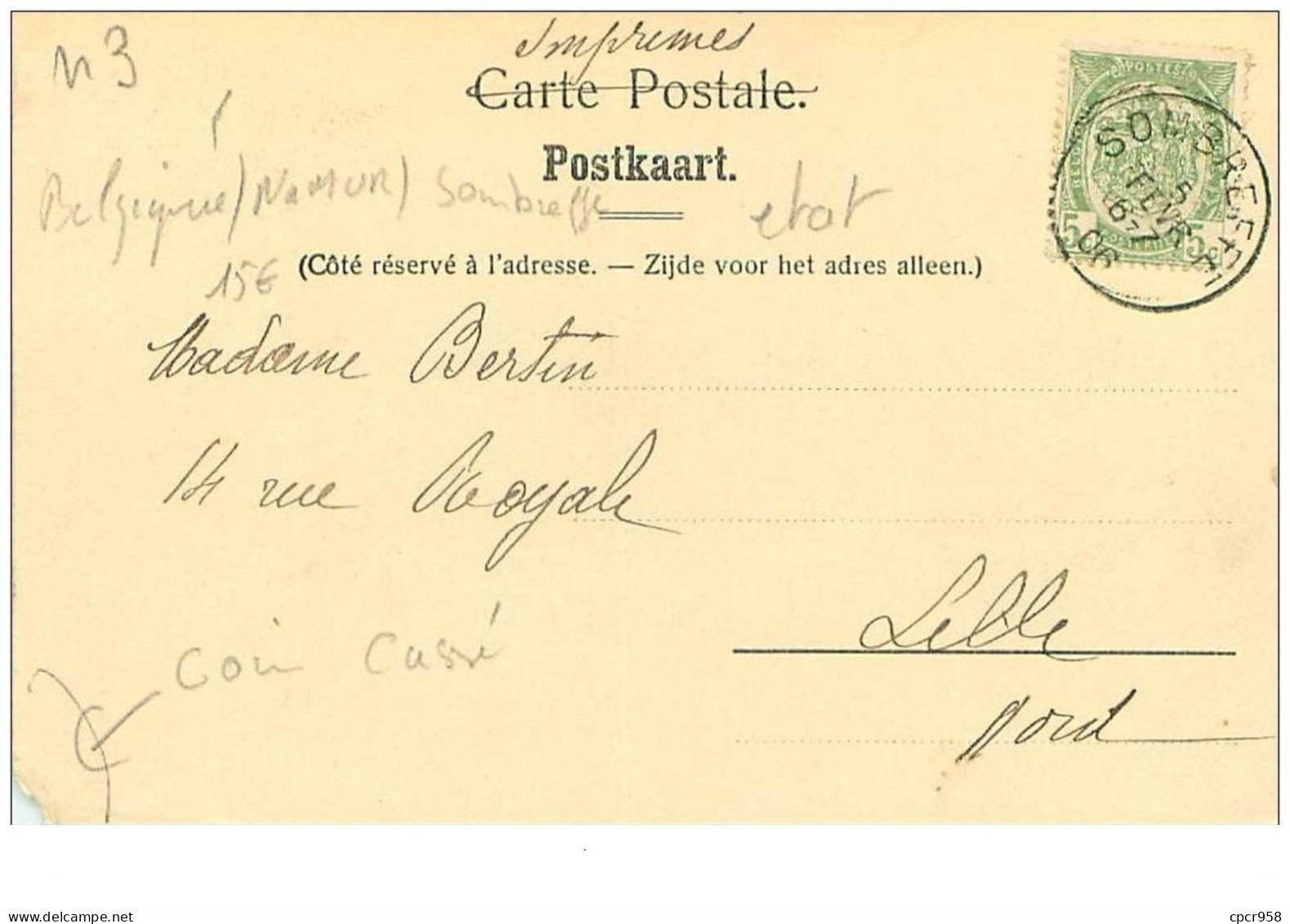 Belgique. N°35716.sombrette.le Passage à Niveau.coin Cassé. - Sombreffe