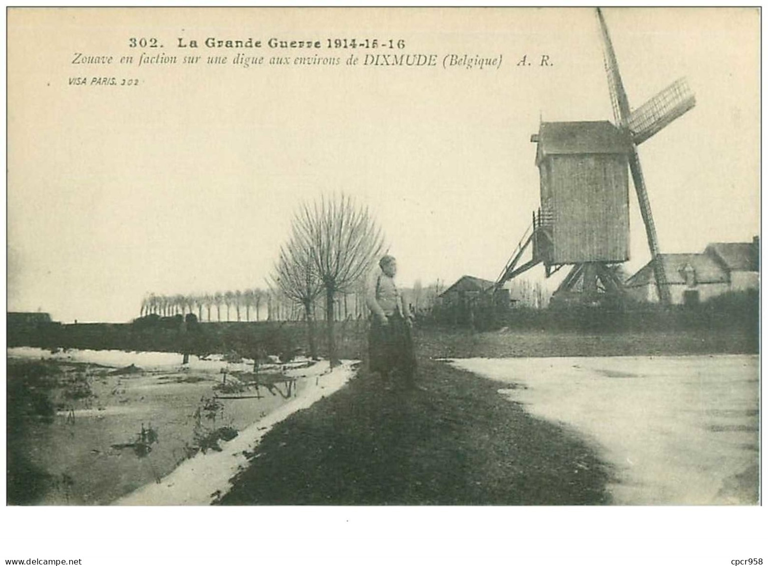 Belgique .n°39555. Zouave En Faction Environs De Dixmude.moulin A Vent - Diksmuide