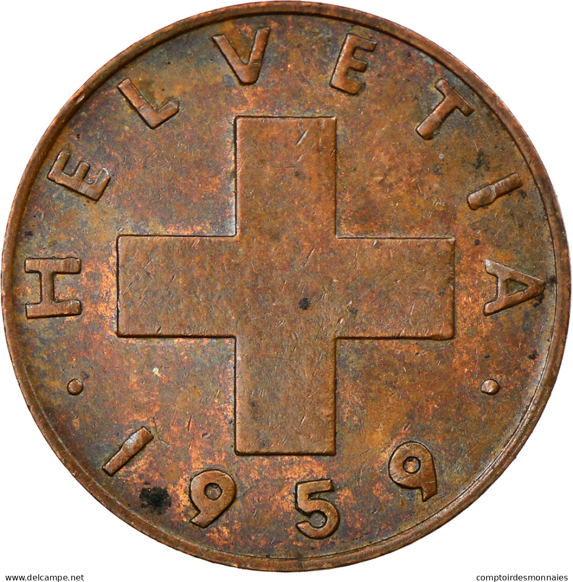 Monnaie, Suisse, Rappen, 1959, Bern, TB+, Bronze, KM:46 - Sonstige & Ohne Zuordnung