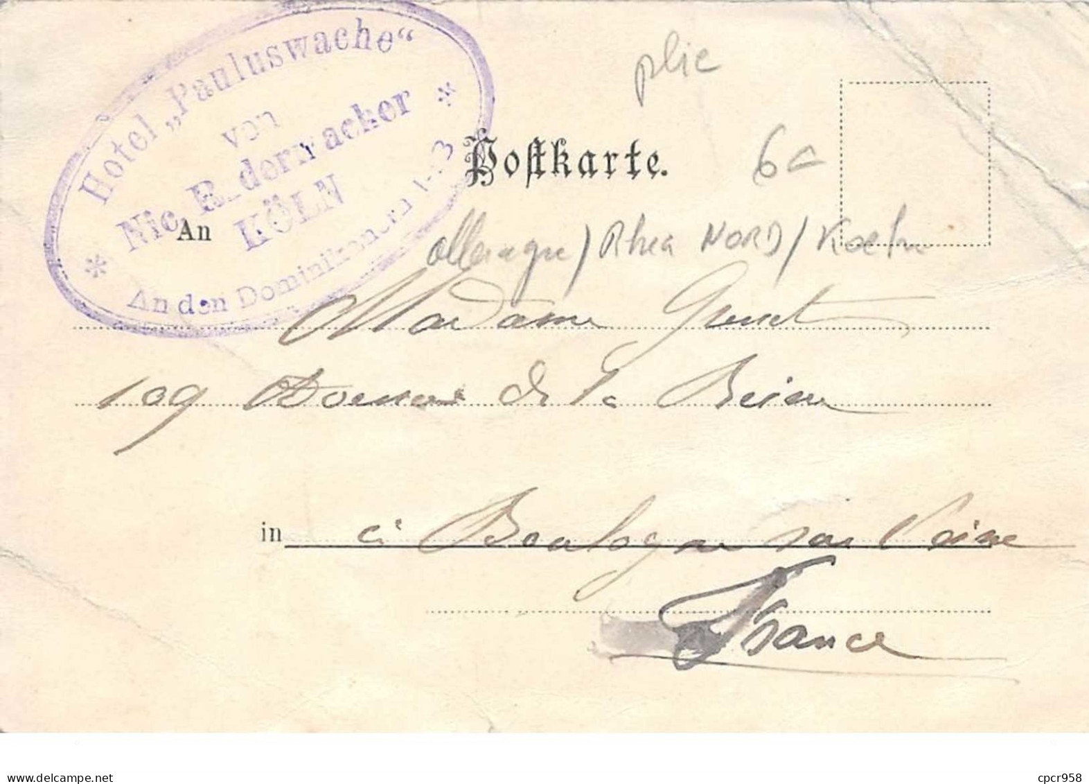 Allemagne - N°61129 - Gruss Aus KïN - Hôtel Restaurant Zur Pauluswache - Mutli-vues - Carte Pliée Vendue En L'état - Köln