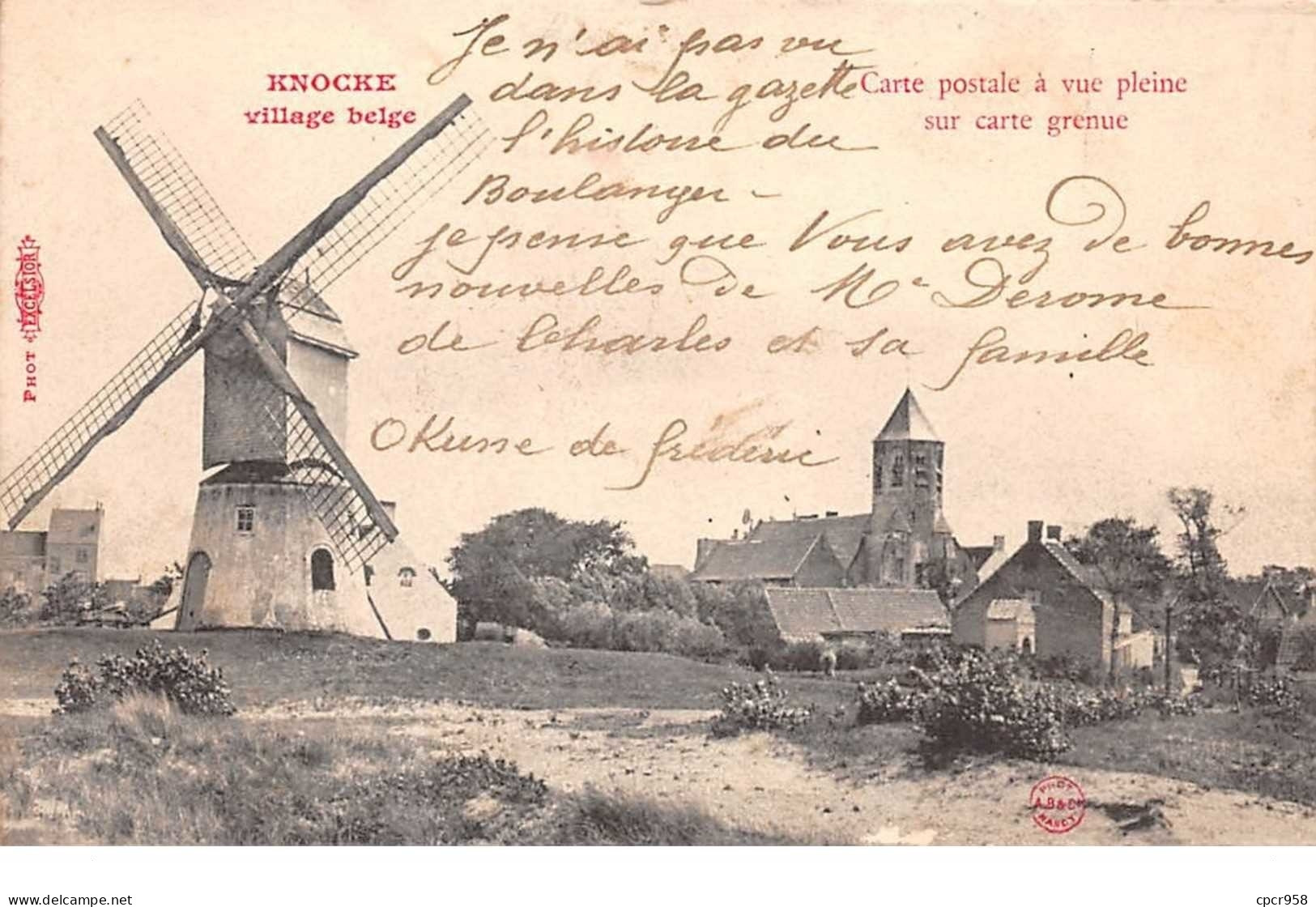 Belgique - N°61192 - KNOCKE Village Belge - Carte Postale ïvue Pleine Sur Carte Grenue - Moulin ïvent - Knokke