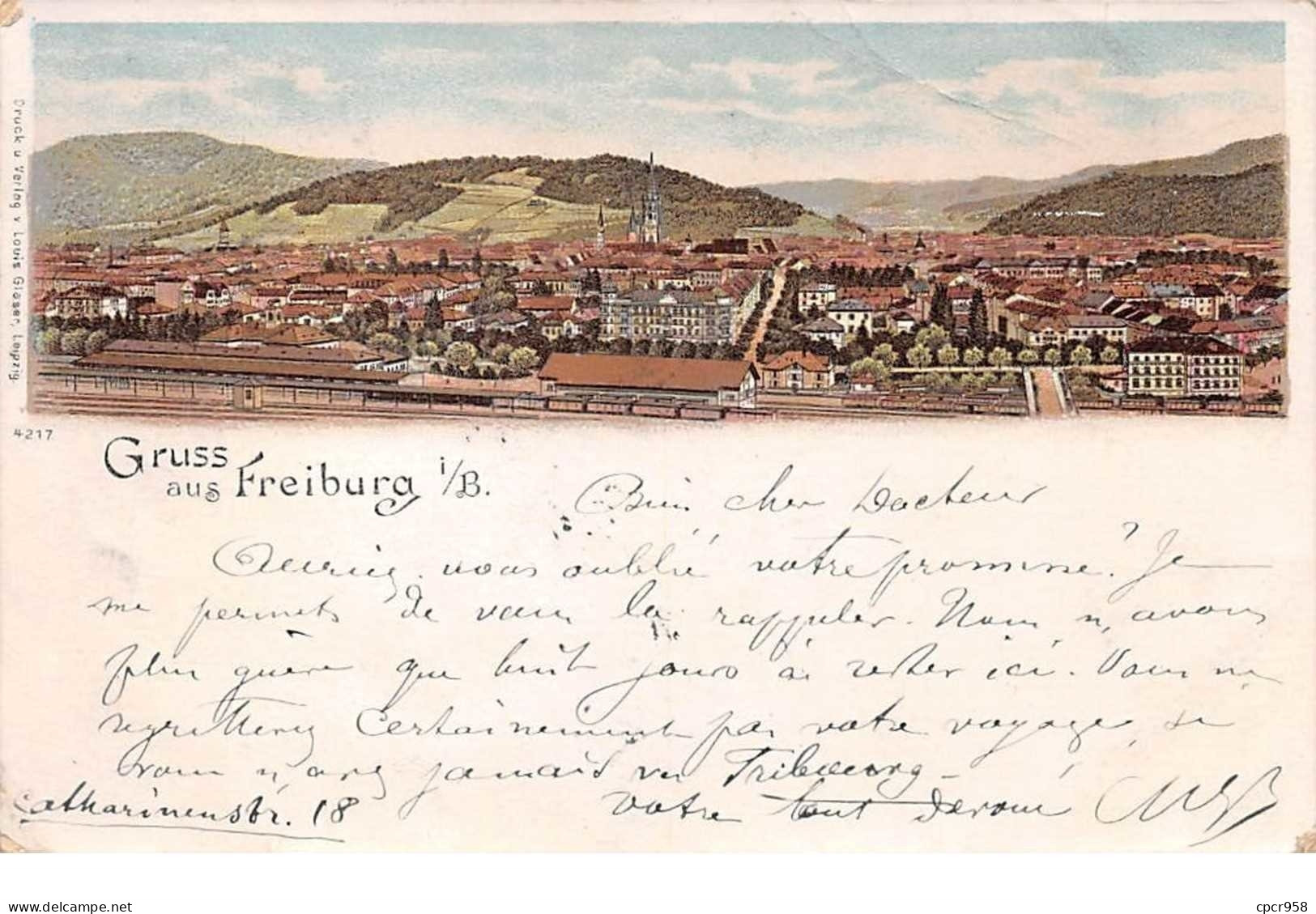 Allemagne - N°61078 - Gruss Aus FREIBURG I/B - Vue Générale - Freiburg I. Br.