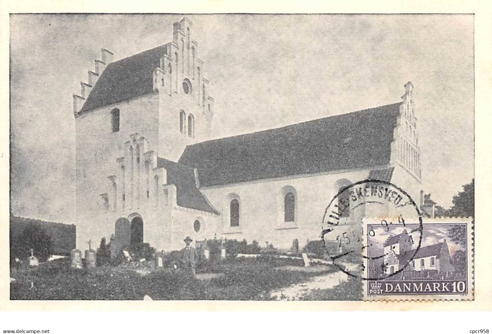 1948 - Carte Maximum - N°151197 - Danemark - église Et Cimetière - Cachet - Lille - Skensved - Danemark