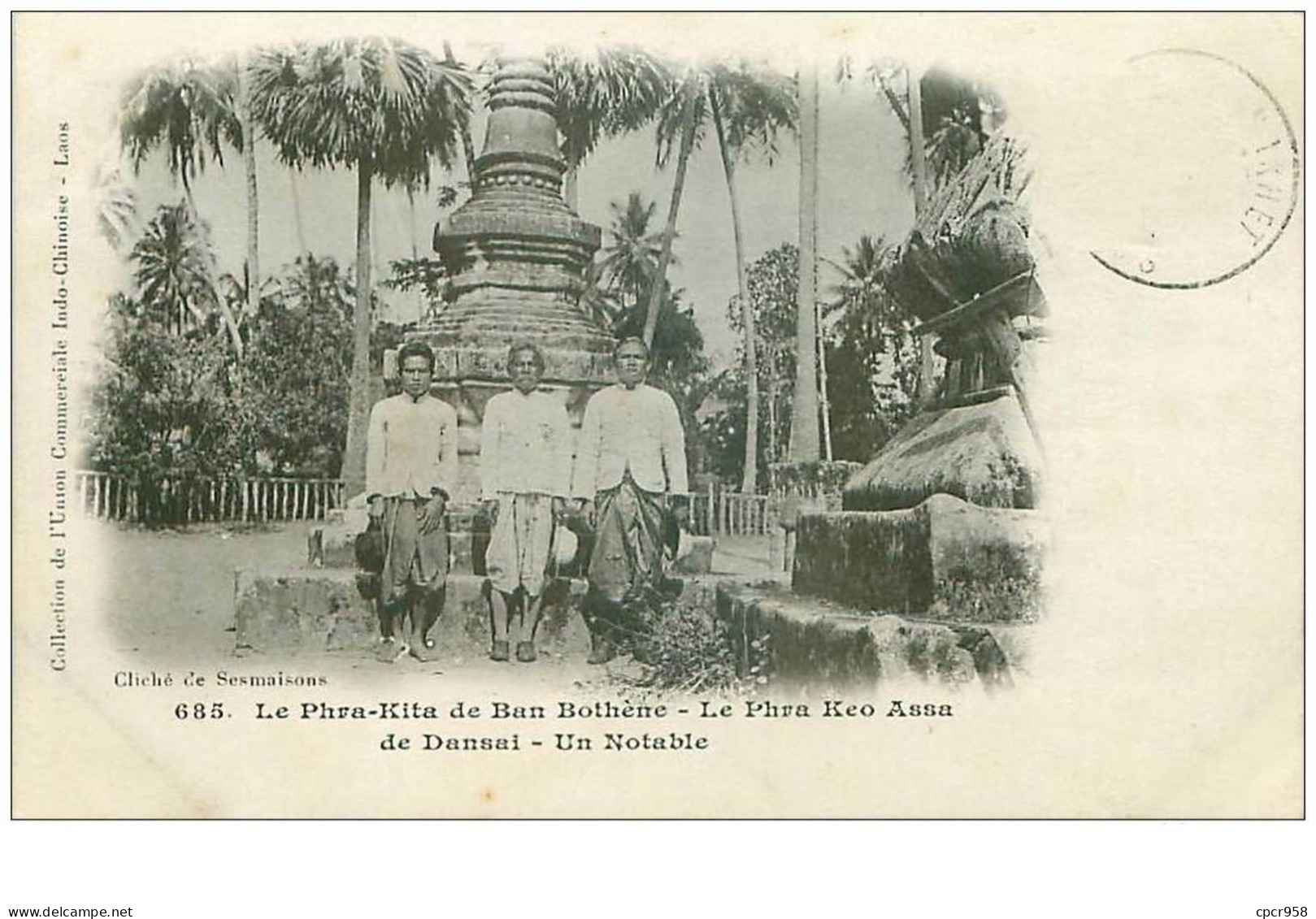 Laos. N°35427.le Phra Kita De Ban Bothene.le Phra Keo Assa De Dansai.un Notable.cliché De Sesmaisons - Laos