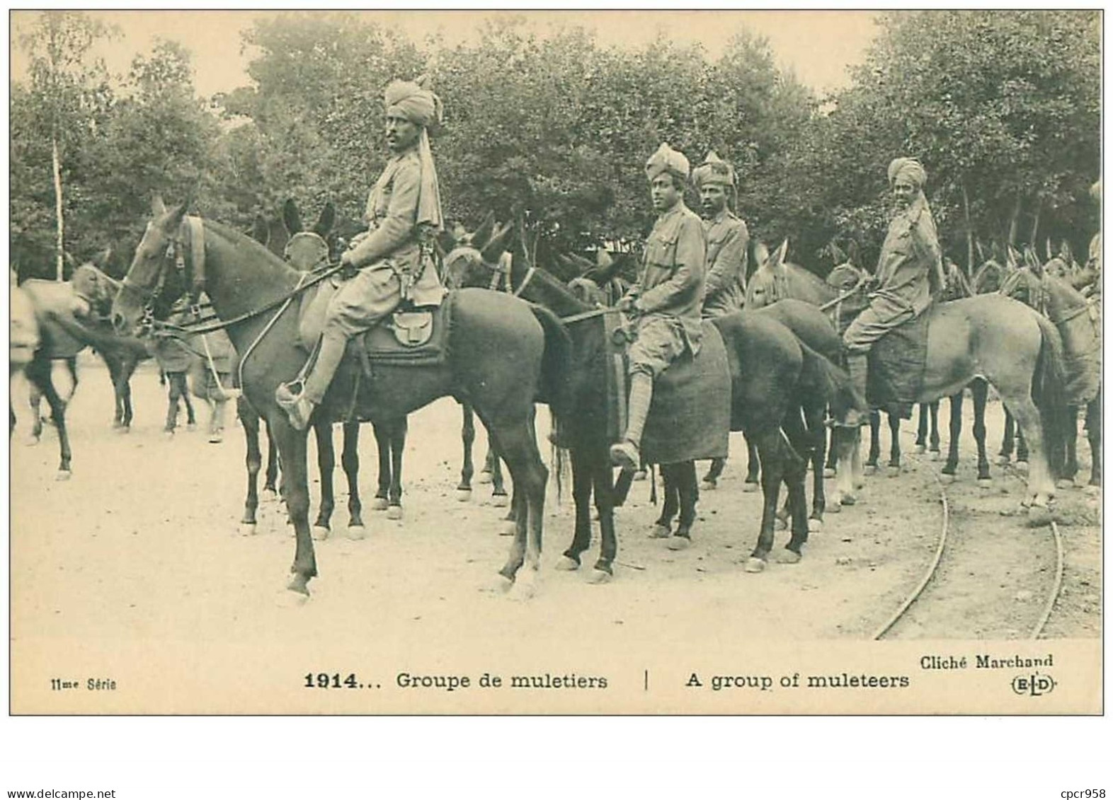 Inde . N°37186.groupe De Muletiers.militaire - India
