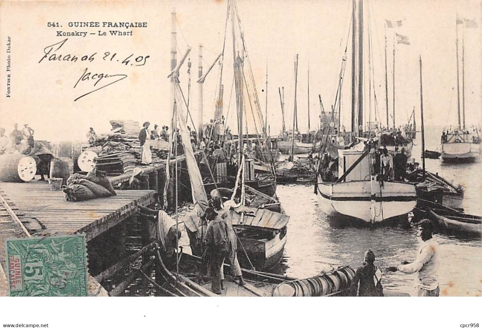 Guinée Française - N°67758 - KONAKRY - Le Wharf - Bateaux - Guinea Francese