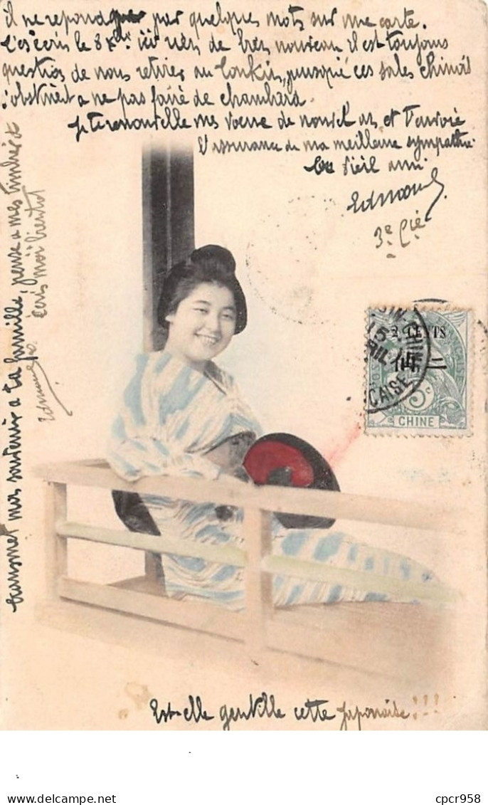 Japon - N°67630 - Jeune Femme En Kimono - Cachet De La Chine - Other & Unclassified