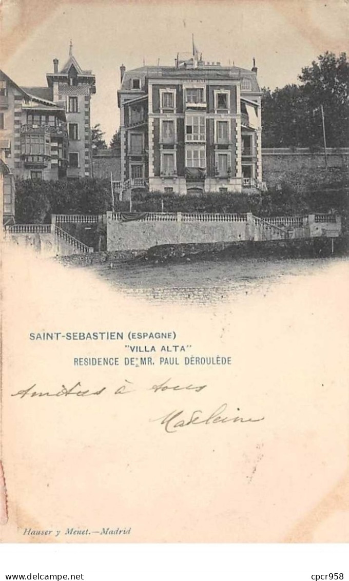 Espagne - N°61263 - SAINT-SEBASTIAN - ""Villa Alta"" Résidence De Mr. Paul Déroulède - Guipúzcoa (San Sebastián)