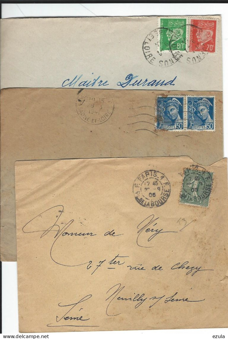 Courrier - 3 Lettres Pour étude - 1877-1920: Semi-moderne Periode