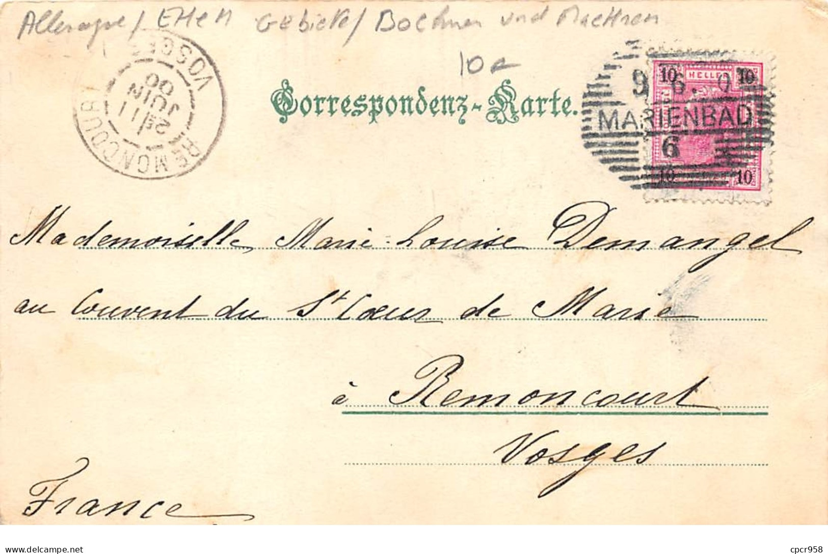 Allemagne - N°65098 - BOEHMEN UND MARHREN - Marienbas - Boehmen Und Maehren