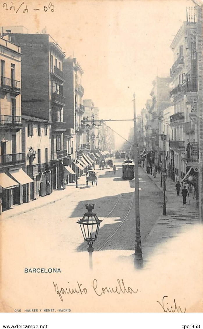 Espagne - N°65159 - BARCELONA - Une Rue Avec Un Tramway - Barcelona
