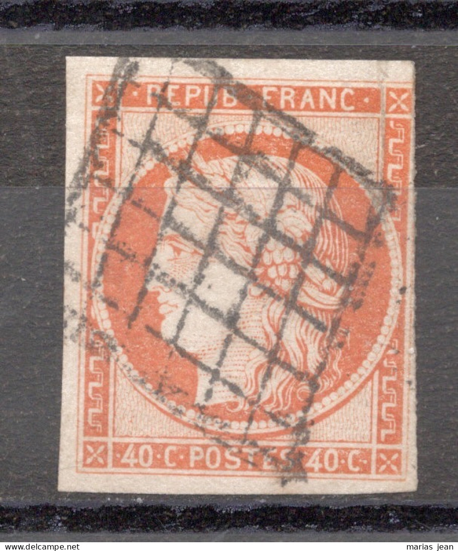France  Ceres Numéro 5 Oblitéré Signé Calves - 1849-1850 Cérès