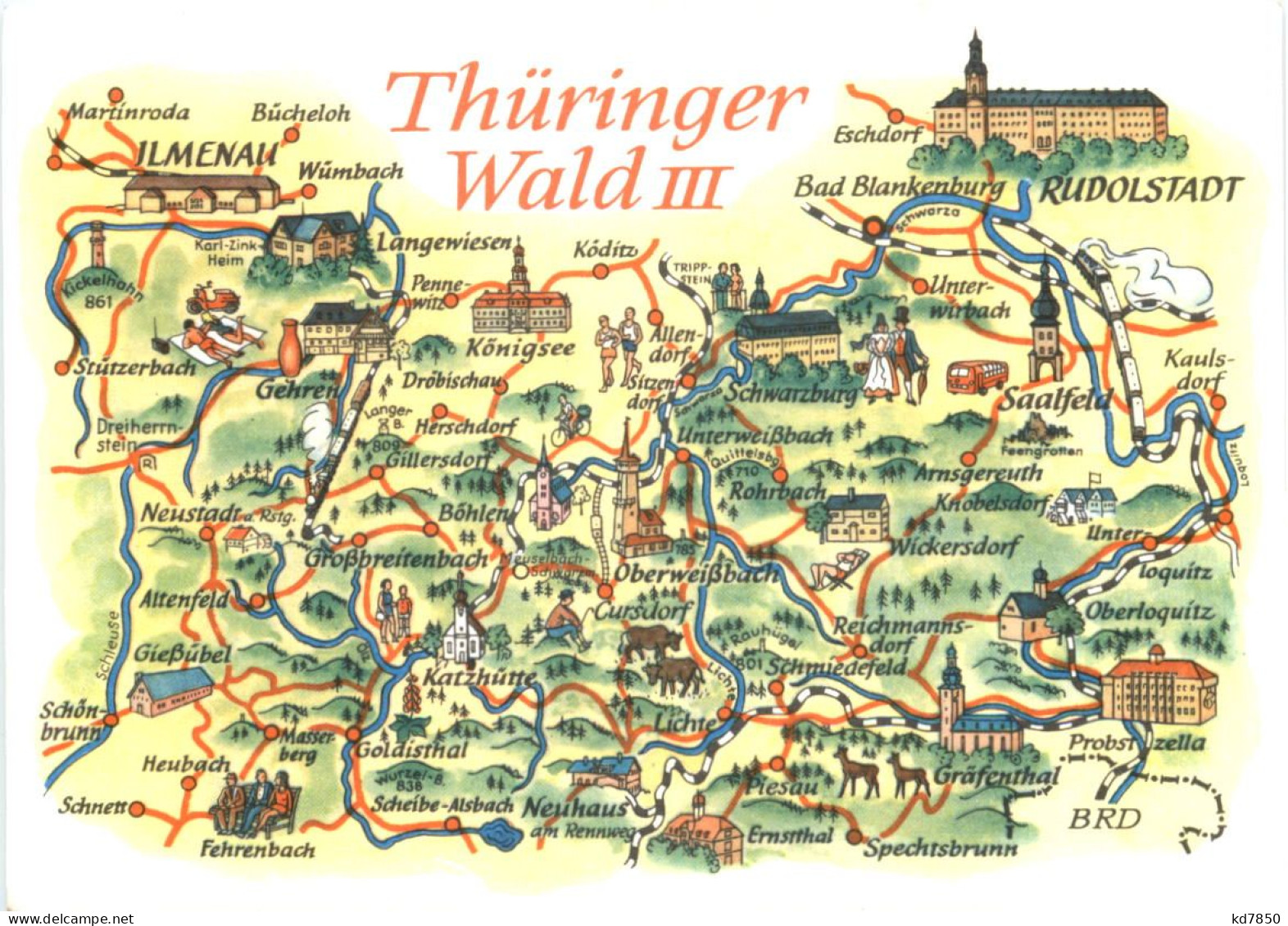 Thüringer Wald, Karte - Other & Unclassified