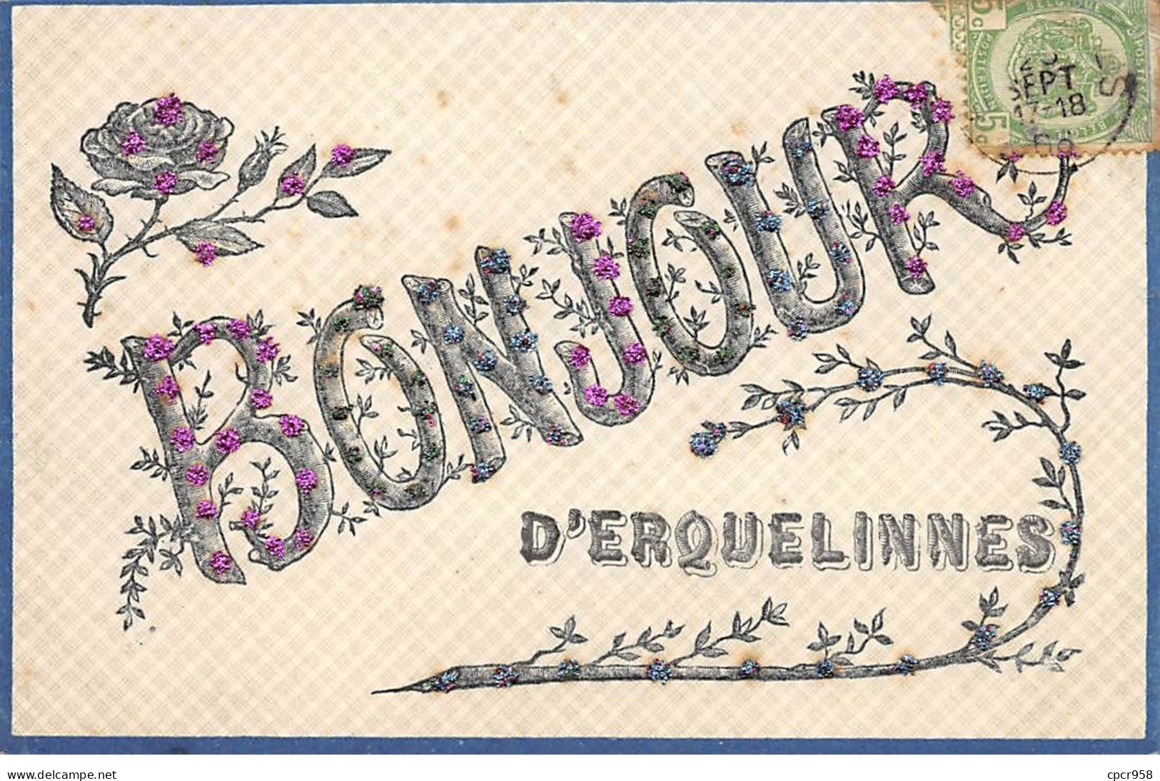 Belgique - N°71400 - Bonjour D'ERQUELINNES - Carte à Paillettes - Erquelinnes