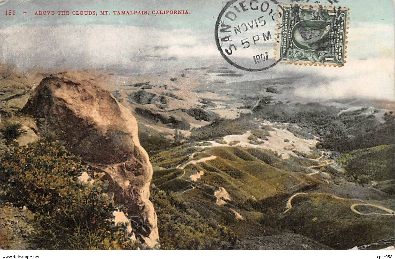 Etats-Unis - N°79201 - California - Above The Clouds - Mt TAMALPAIS - Carte Avec Un Bel Affranchissement - Sonstige & Ohne Zuordnung
