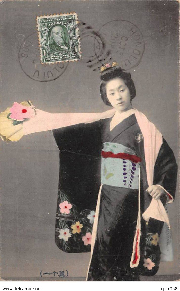 Etats-Unis - N°79218 - HONOLULU - Femme Asiatique En Kimono - Carte Avec Un Bel Affranchissement - Honolulu