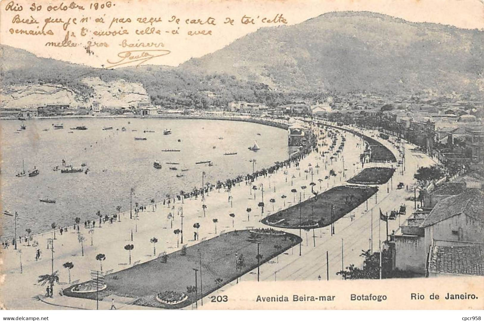 Brésil - N°79908 - RIO DE JANEIRO - Botafogo - Avenida Beira-mar - Carte Avec Un Bel Affranchissement - Rio De Janeiro