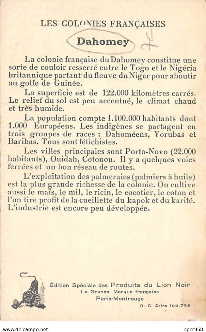 Dahomey - N°80004 - Colonies Françaises LE DAHOMEY - Edition Spéciale Des Produits Du Lion Noir - Dahome