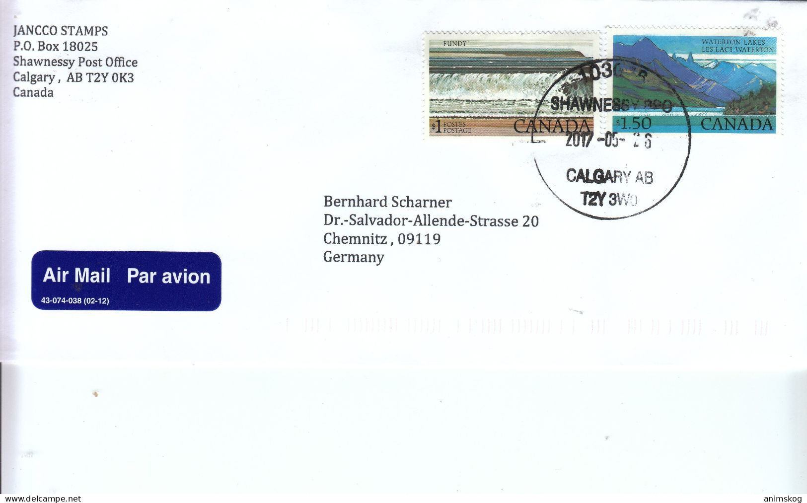 Kanada 2017, 1 Brief, Gelaufen / Canada 2017, 1 Cover, Postally Used - Covers & Documents