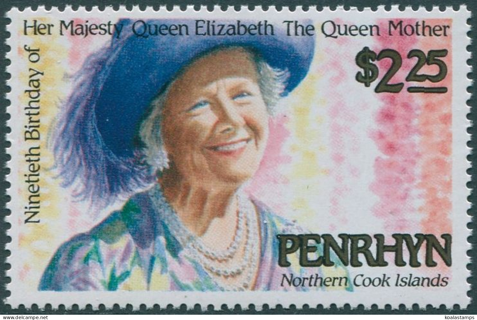 Cook Islands Penrhyn 1990 SG445 $2.25 Queen Mother 90th Birthday MNH - Penrhyn