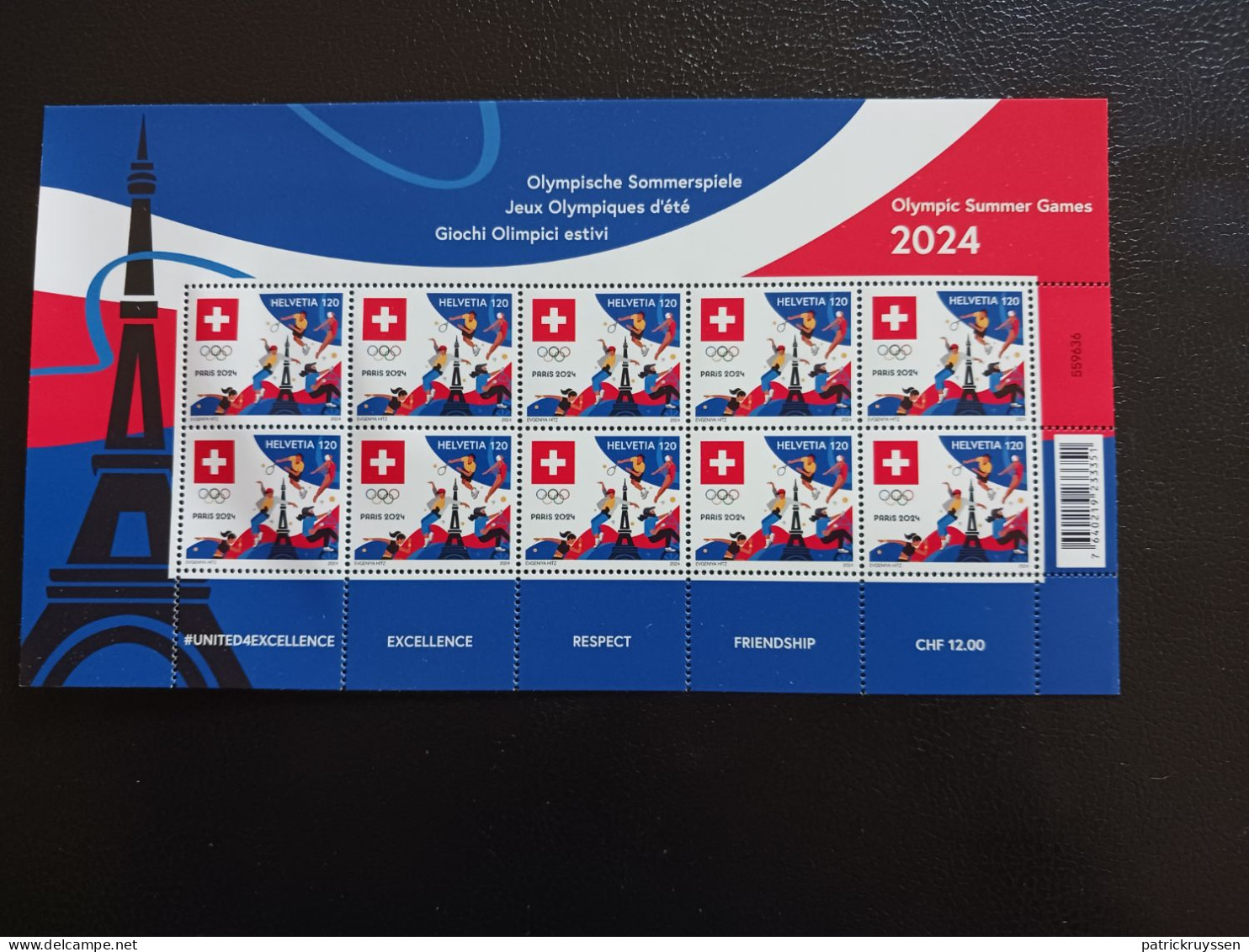 Switzerland 2024 Suisse Paris Summer Olympic Games Sport Eiffel Tower 10v FULL - Neufs