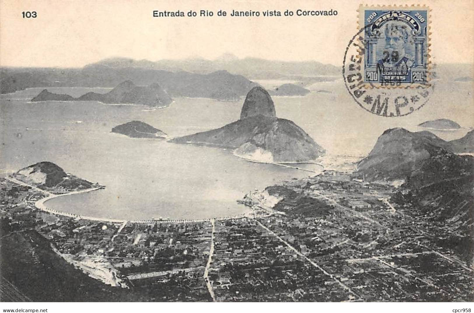 Brésil - N°78958 - Entrada Do RIO DE JANEIRO Vista Do Corcovado - Carte Avec Bel Affranchissement - Rio De Janeiro