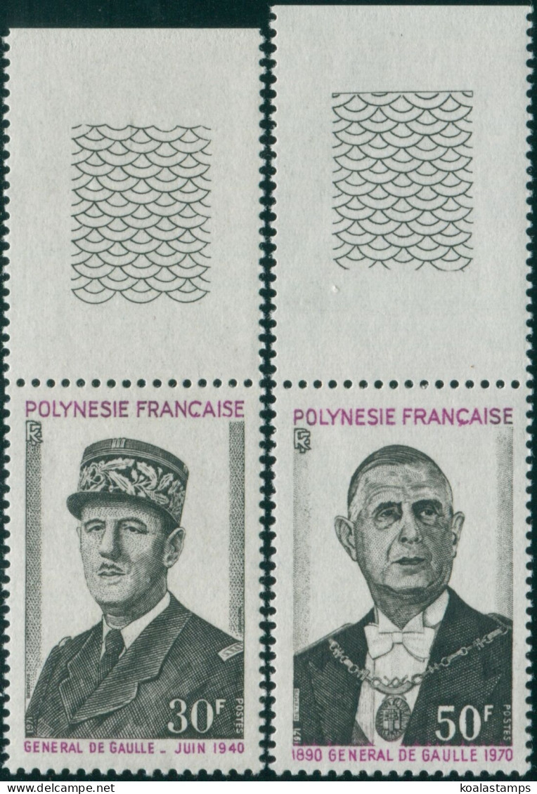 French Polynesia 1971 Sc#270-271,SG145-146 General De Gaulle Death Set MNH - Autres & Non Classés
