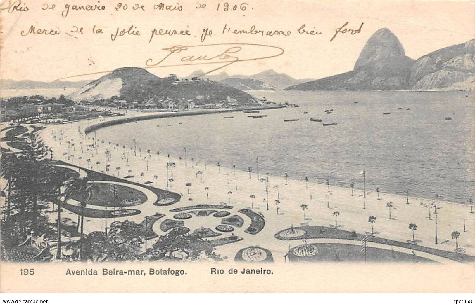 Brésil - N°78013 - RIO DE JANEIRO - Avenida Beira-mar Botafogo - Pelo Vapor Chames - Rio De Janeiro