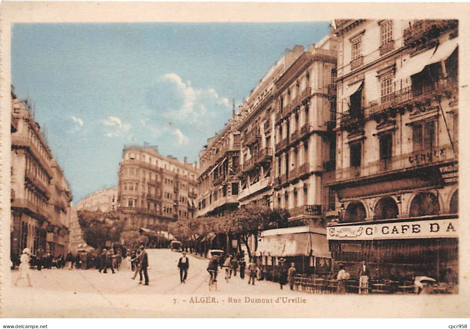 Algérie - N°77331 - ALGER - Rue Dumont D'Urville - Café - Alger