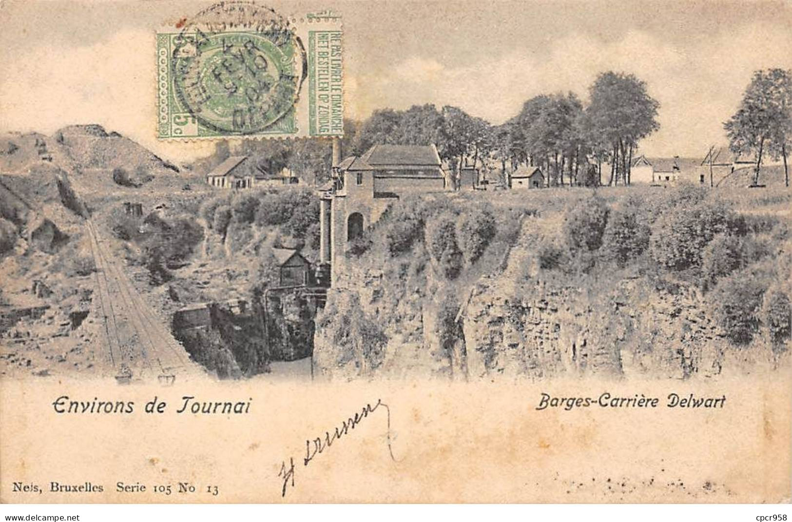 Belgique - N°78474 - Environs De TOURNAI - Barges Carrière Delwart - Carte Vendue En L'état - Tournai