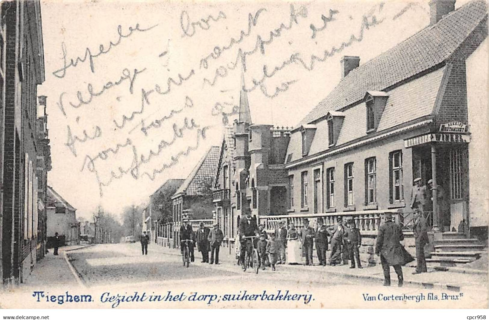 Belgique - N°78467 - Anzegem - TIEGHEM - Gezicht In Het Dorp Suikerbakkery - Carte Déchirée Vendue En L'état - Anzegem