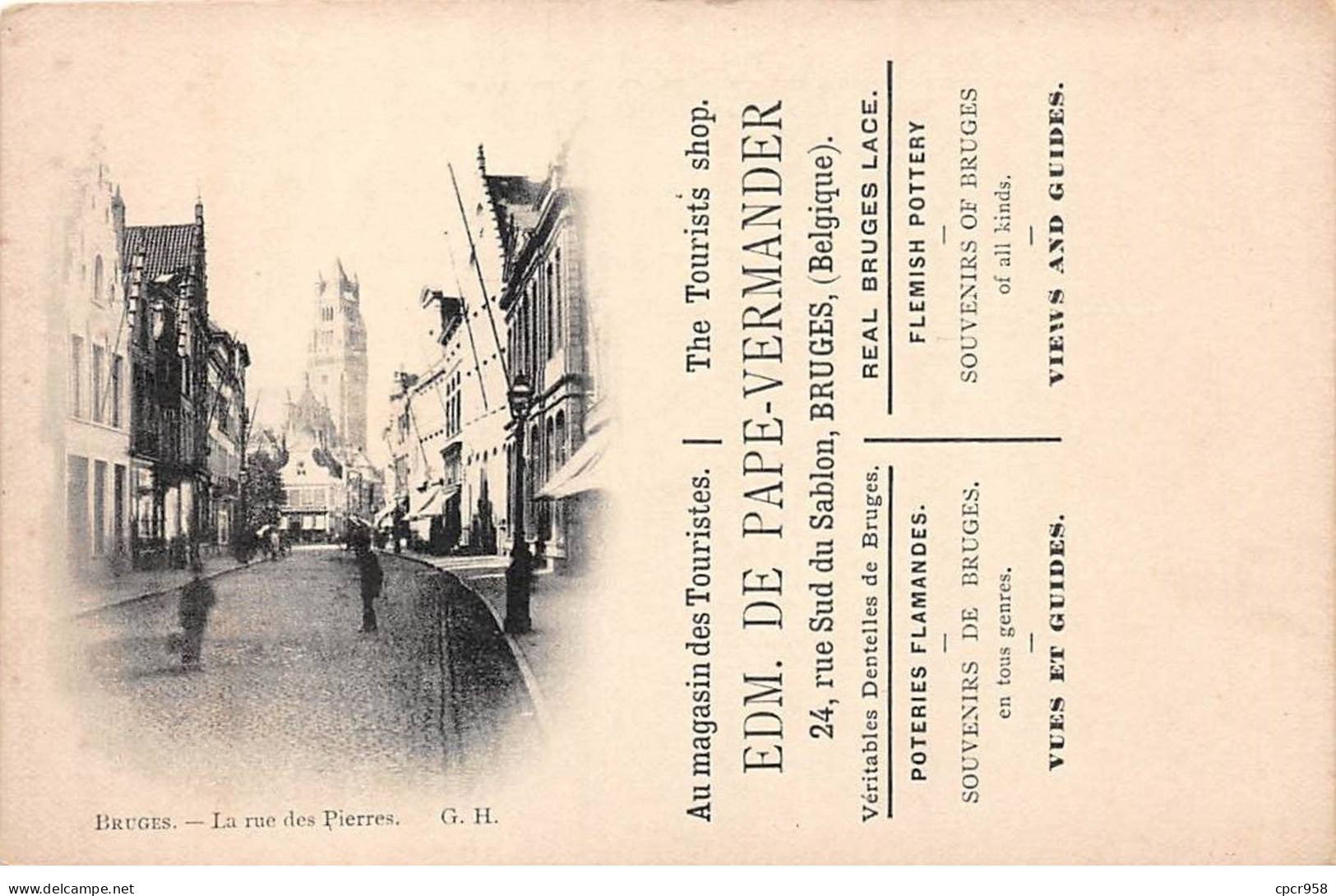 Belgique - N°78465 - BRUGGE - Au Magasin Des Touristes - EDM De Pape-Vermander - Carte Publicitaire - Brugge