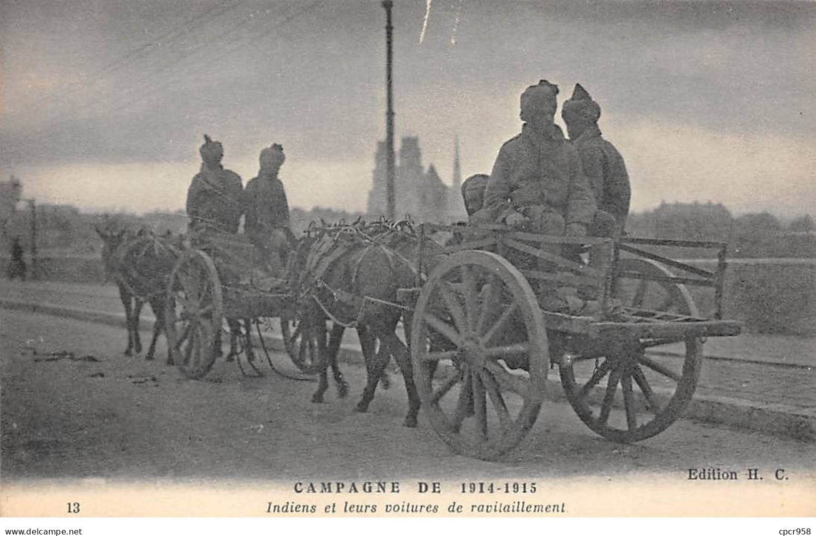 INDE - SAN27221 - Campagne De 1914-1915 - Indiens Et Leurs Voitures De Ravitaillement - India