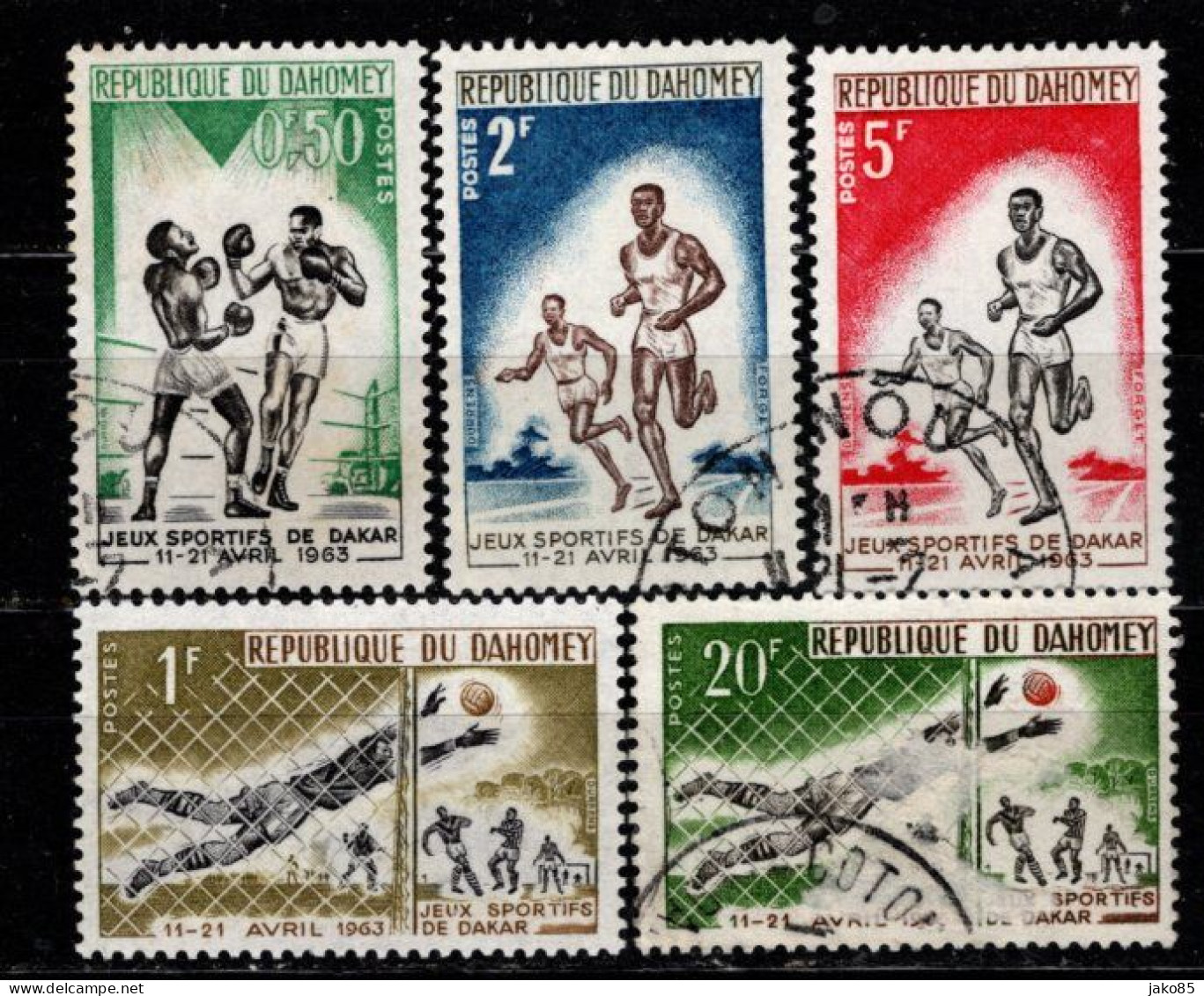 - DAHOMEY - 1963 - YT N° 192 / 195 + 197 - Oblitérés - Jeux Dakar - Bénin – Dahomey (1960-...)