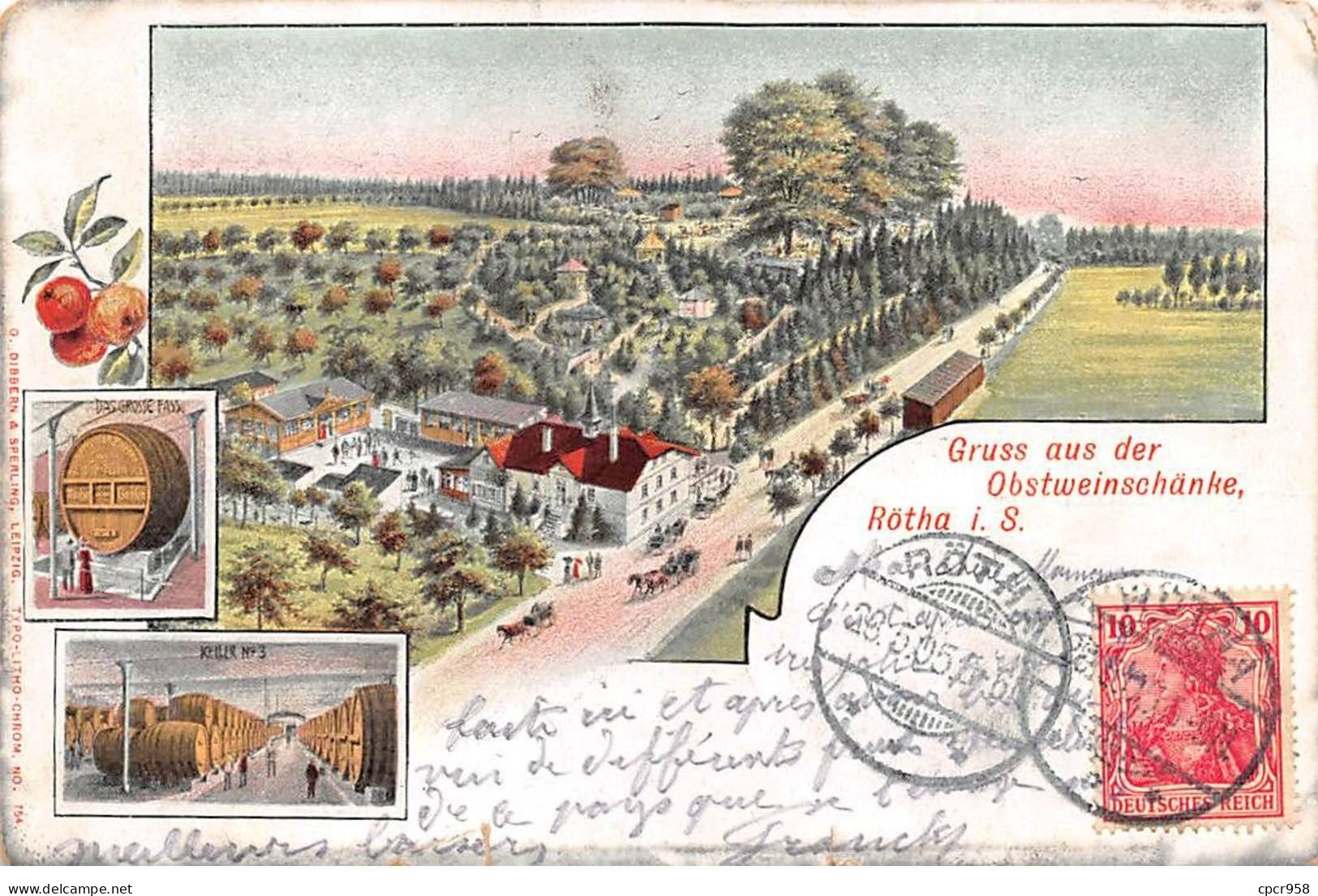 Allemagne - N°80069 - Gruss Aus Der OBSTWEINSCHÄNKE ROETHA - Carte Vendue En L'état - Roetha