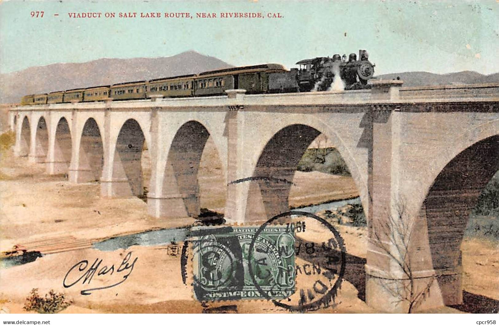 Etats-Unis - N°79210 - Viaduct On SALT LAKE Route - Near Riverside - Train - AFFRANCHISSEMENT DE COMPLAISANCE - Salt Lake City