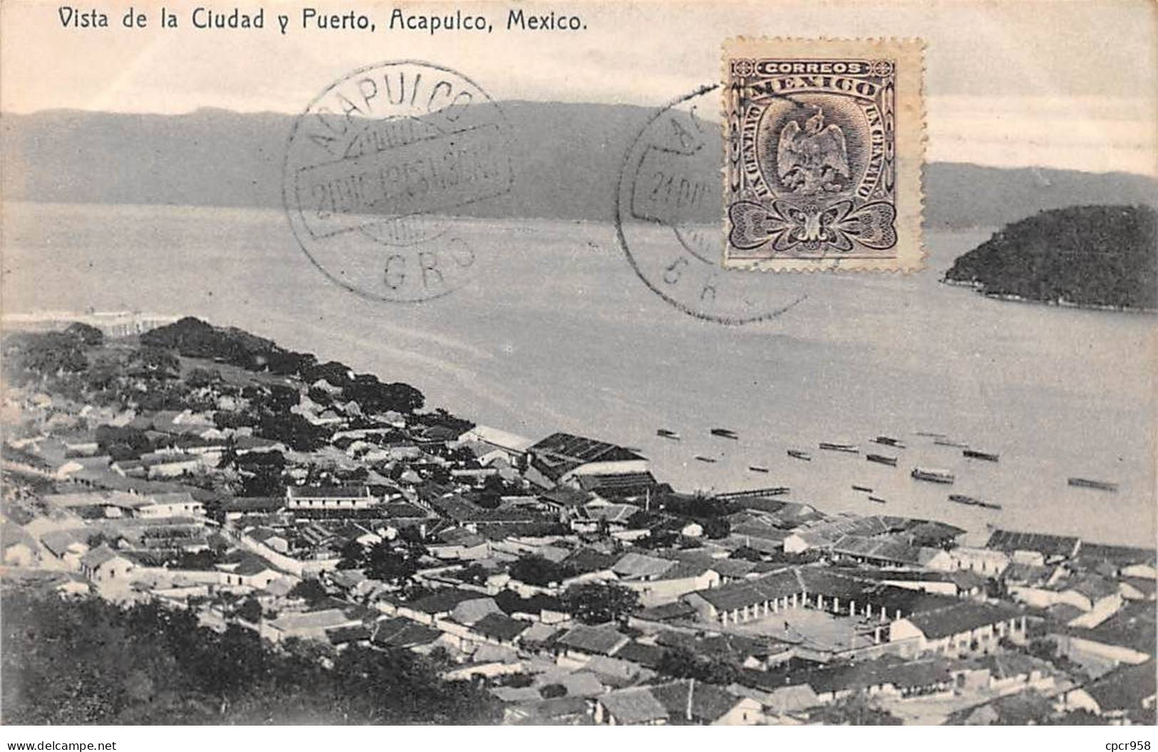 Mexique - N°79042 - Vista De La Ciudad Y Puerto - ACAPULCO, MEXICO - Carte Avec Bel Affranchissement - Mexiko
