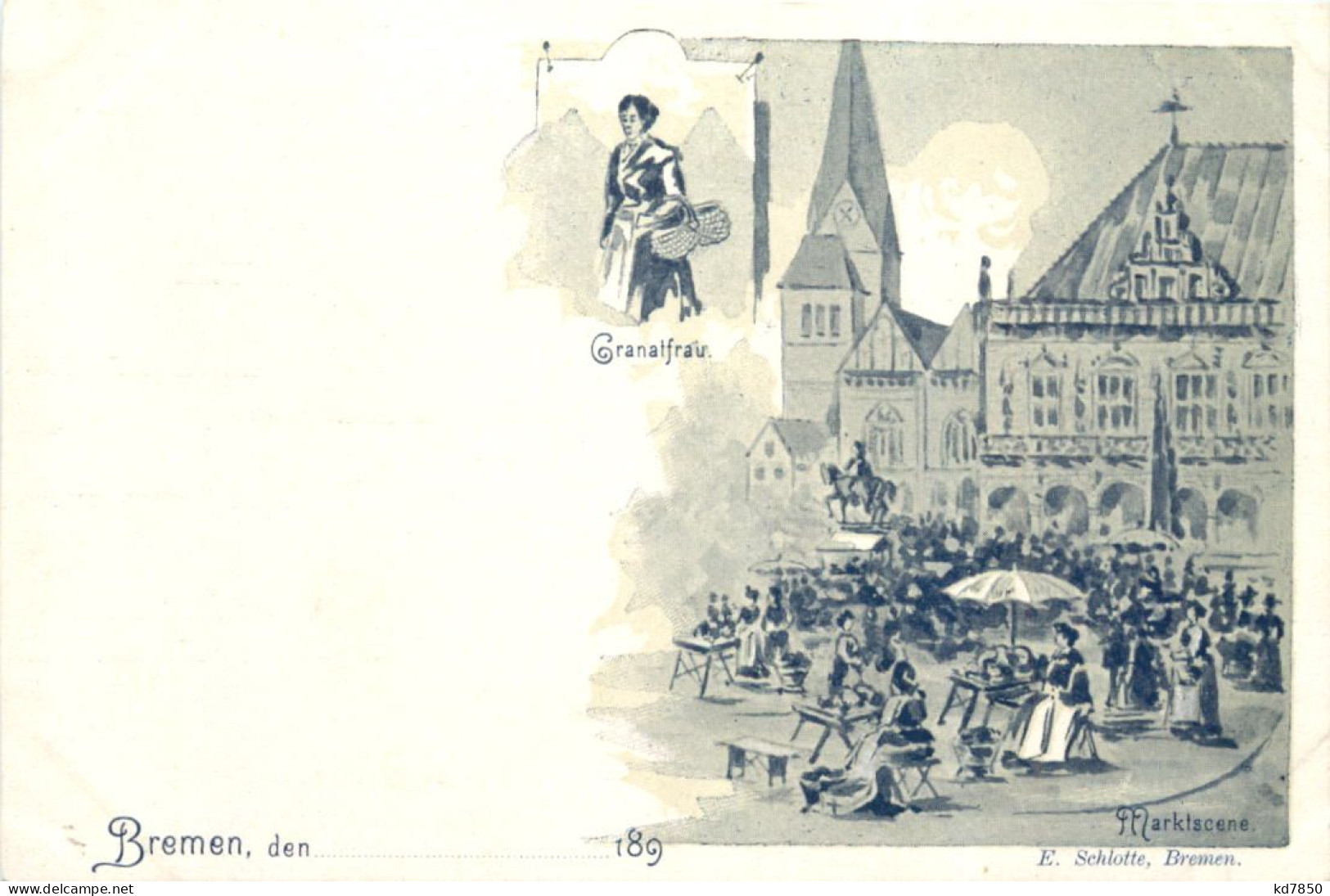 Bremen - Marktscene - Litho - Bremen