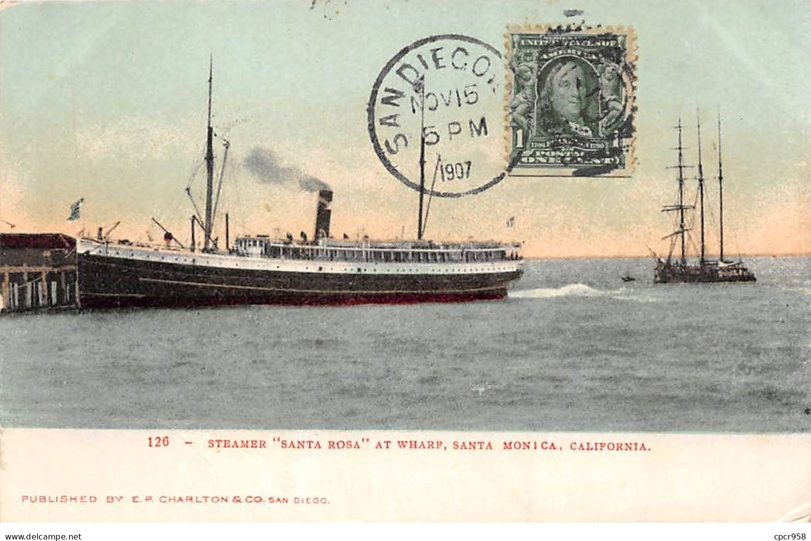 Etats-Unis - N°79206 - SANTA MONICA - Steamer Santa Rosa At Wharf - Carte Avec Un Bel Affranchissement - Sonstige & Ohne Zuordnung