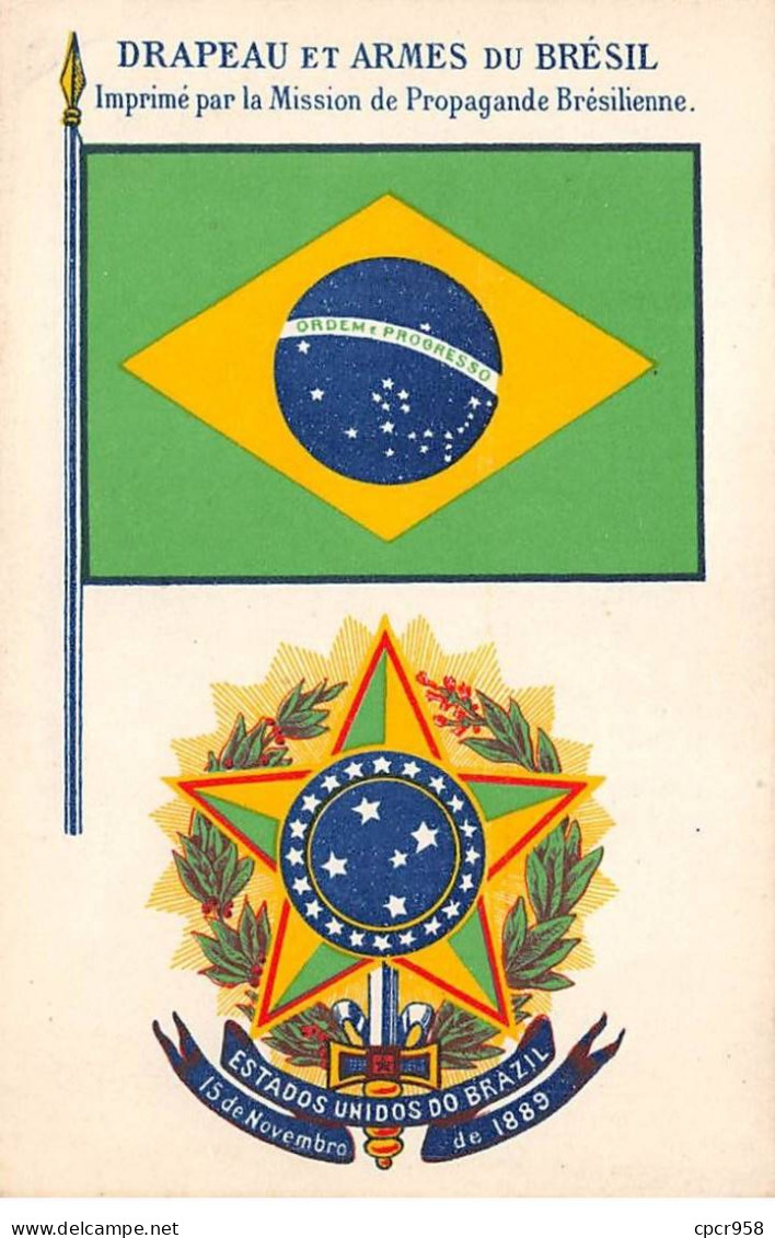 Brésil - N°80801 - Drapeau Et Armes Du Brésil - Other
