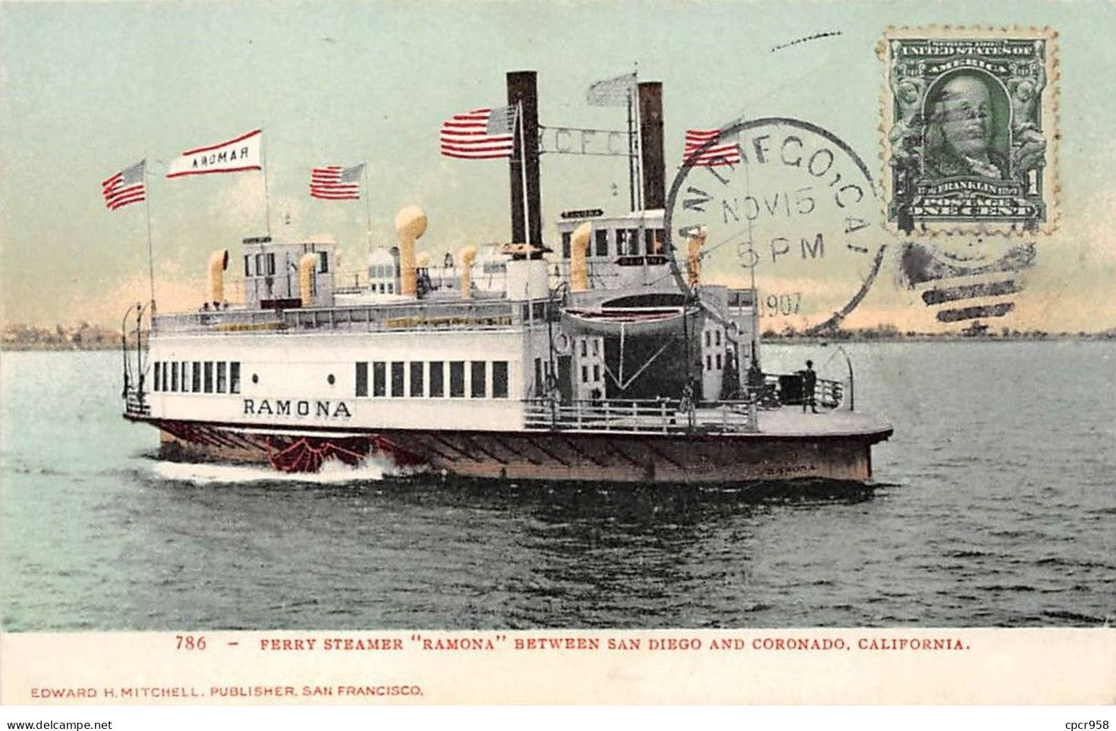 Etats-Unis - N°79203 - California - SAN DIEGO And CORONADO - Ferry Steamer ... - Carte Avec Un Bel Affranchissement - San Diego
