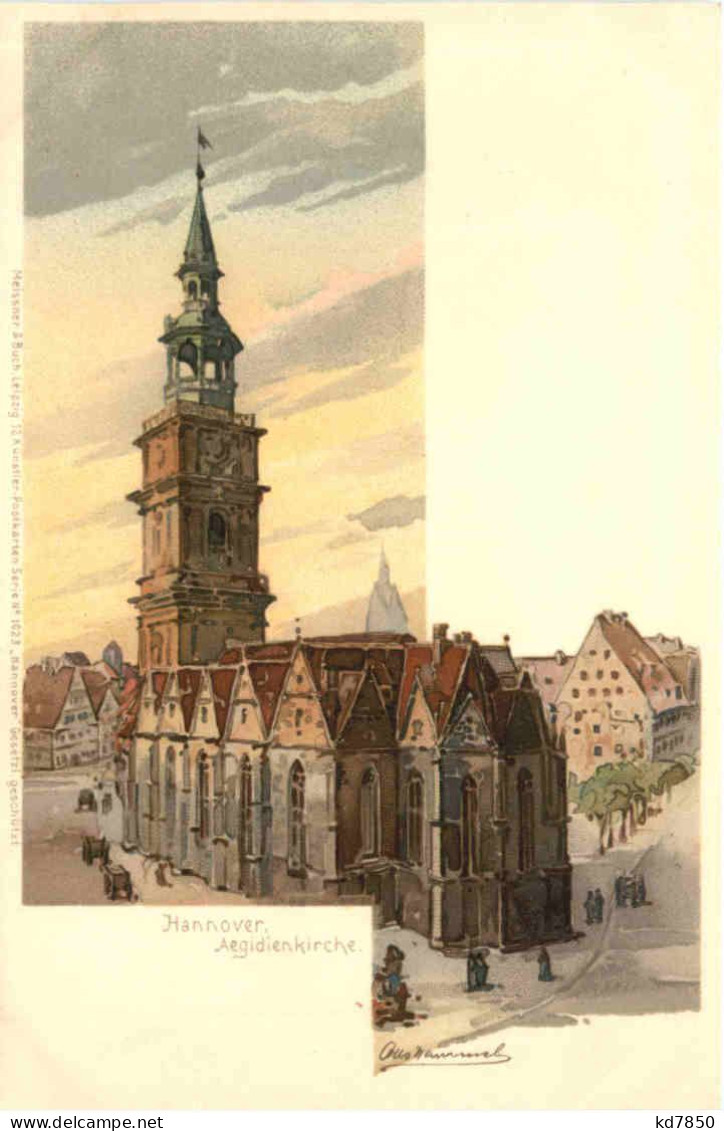 Hannover - Aegidienkirche - Litho - Hannover