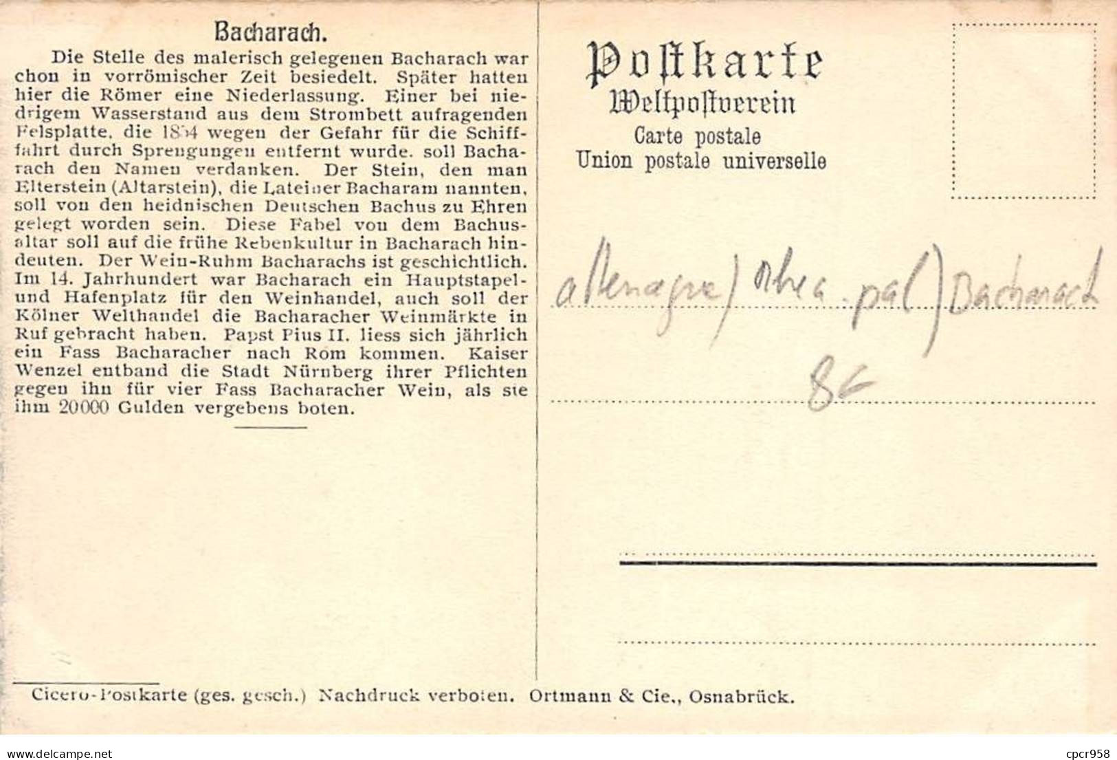 Allemagne - N°80060 - BACHARACH - Vue Générale - Bacharach