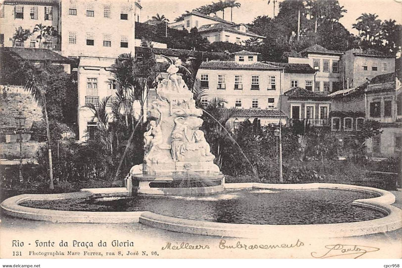 Brésil - N°79920 - RIO DE JANEIRO - Fonte Da Praça Da Gloria - Carte Avec Un Bel Affranchissement - Rio De Janeiro
