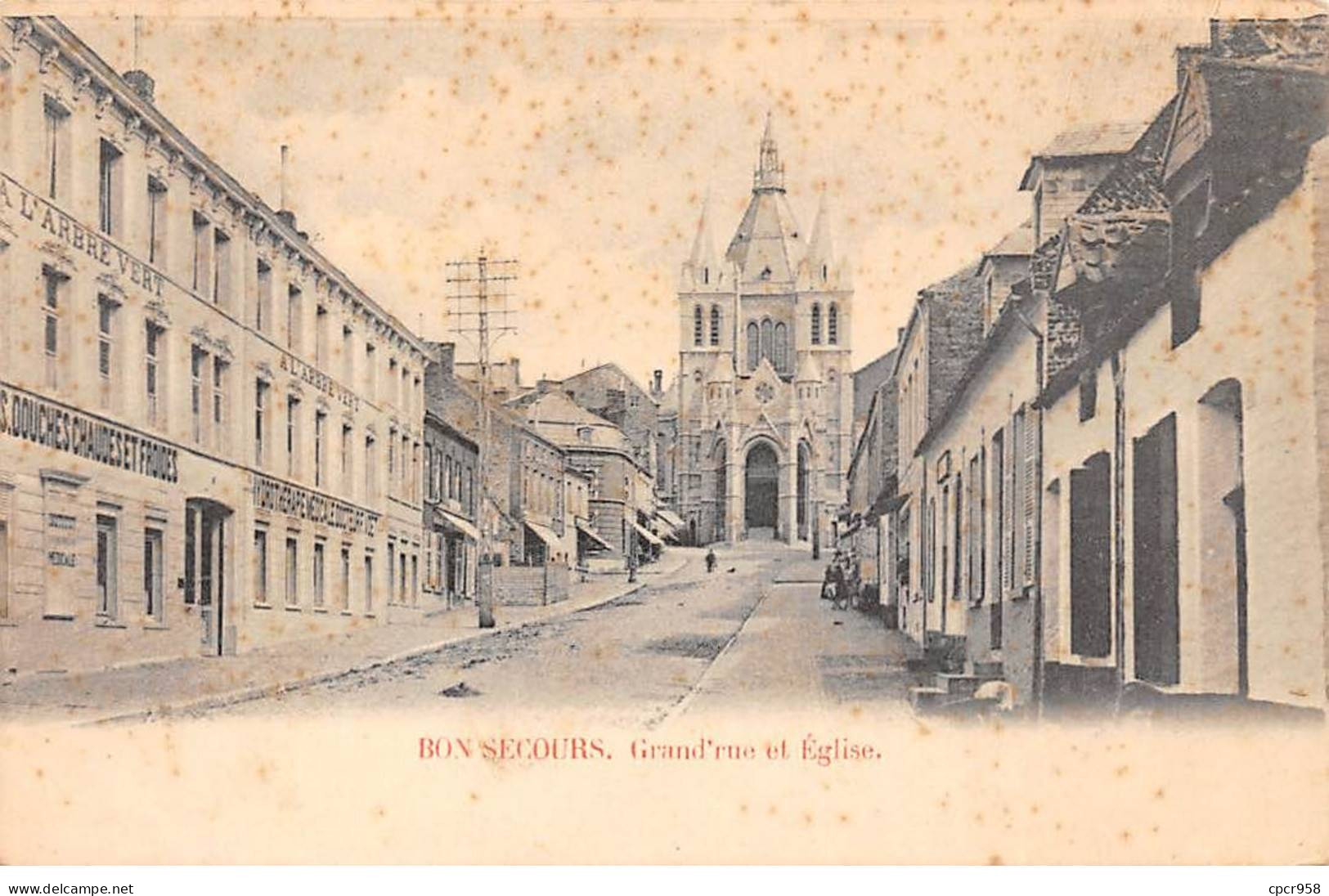 BELGIQUE - BON SECOURS - SAN29408 - Grand'Rue Et Eglise - Péruwelz