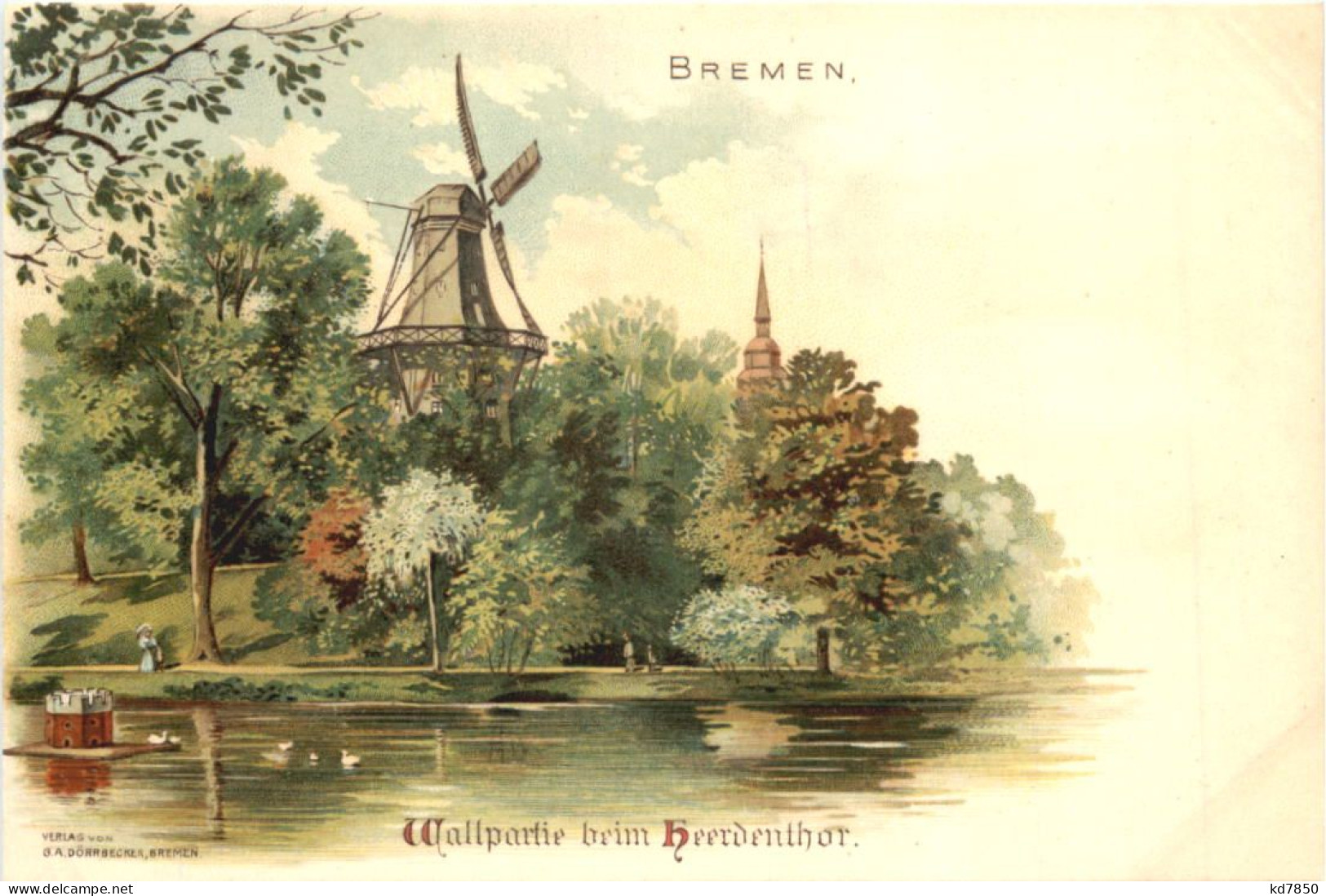 Bremen - Wallpartie Beim Heerdenthor - Litho - Bremen