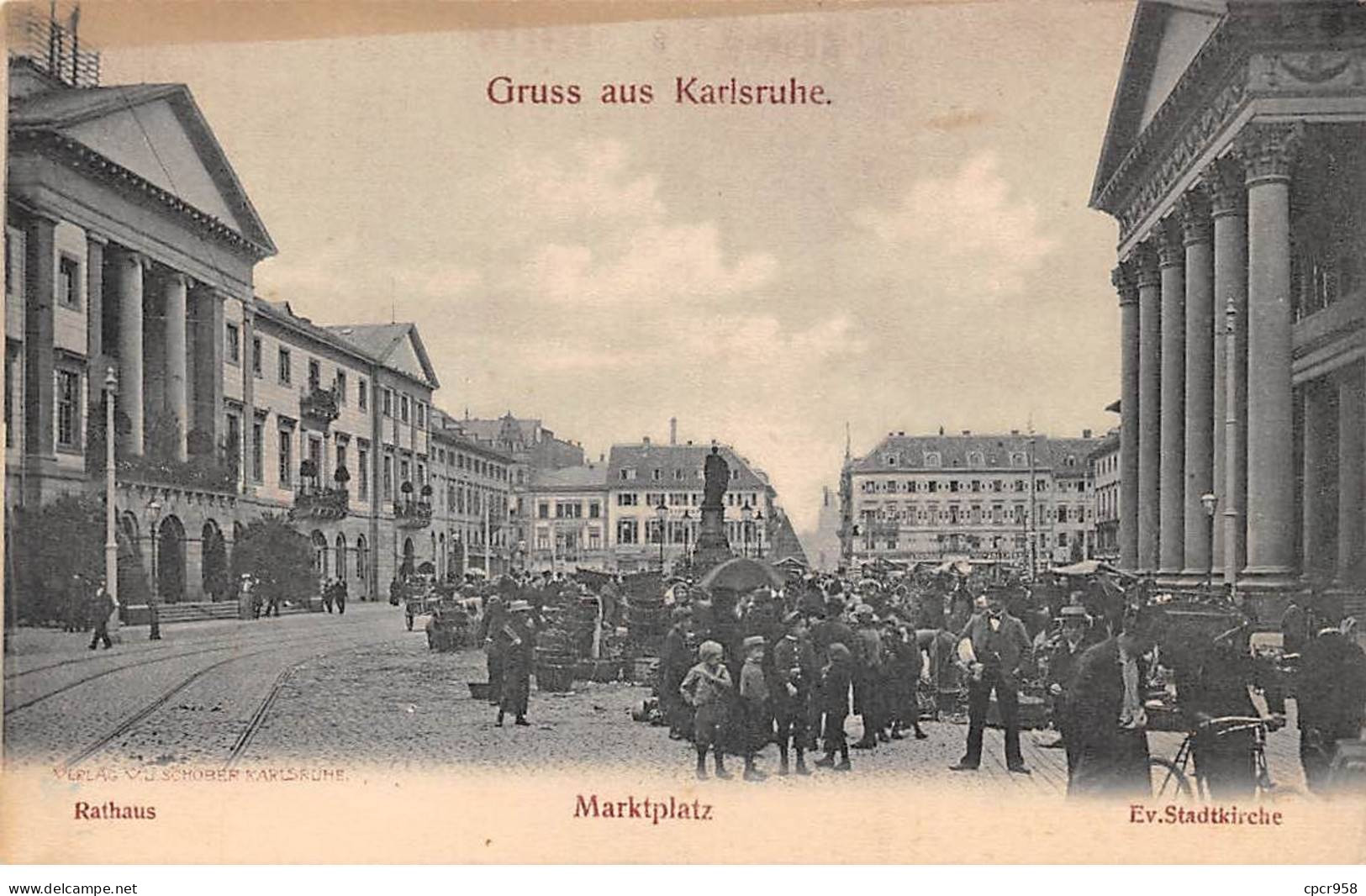 ALLEMAGNE - KARLSRUHE - SAN26848 - Gruss Aus Karlsruhe - Marktplatz - Karlsruhe