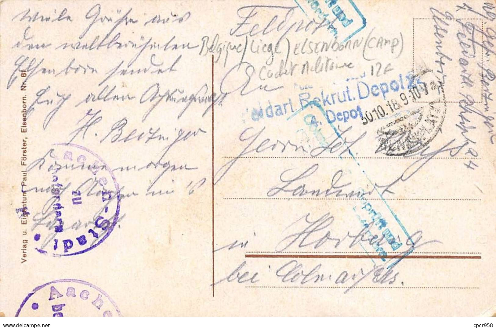 BELGIQUE - ELSENBORN - SAN26404 - Grub Aus Elsenborn - Cachet Militaire - Elsenborn (camp)