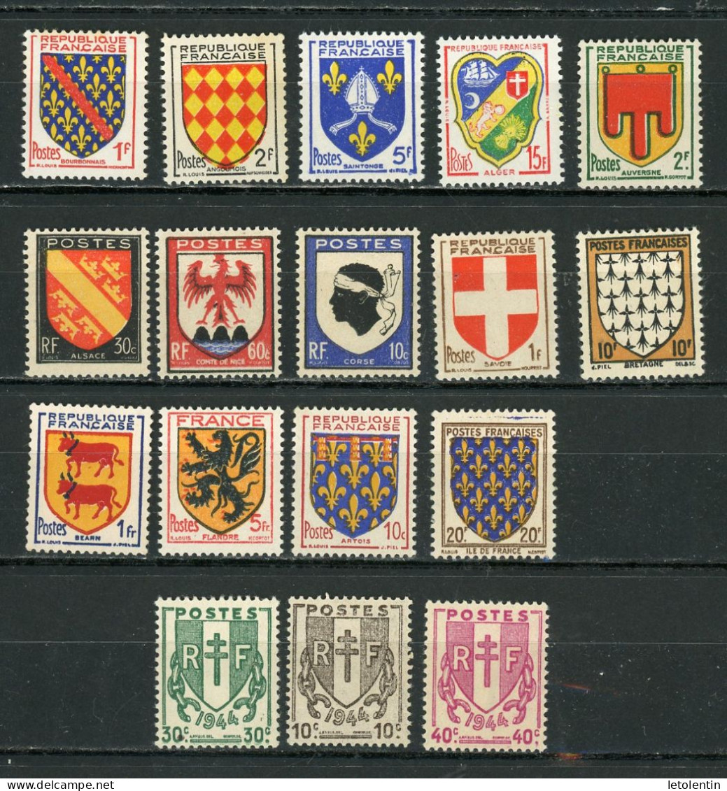 FRANCE -  LOT ARMOIRIE & BLASONS - N° Yvert  --** - 1941-66 Coat Of Arms And Heraldry